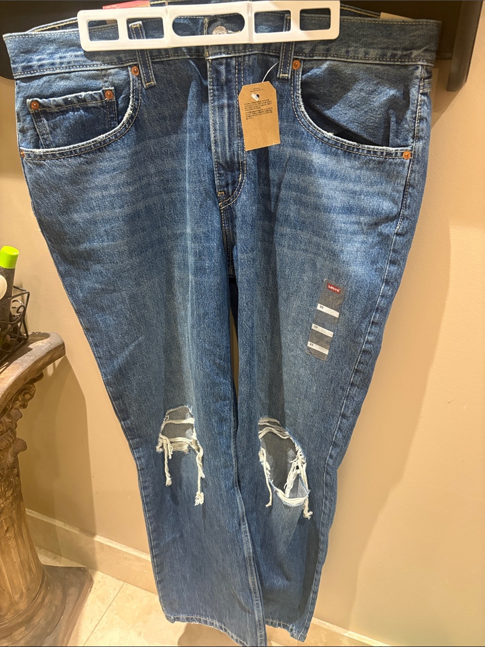 Levi's Ripped Dark Blue Denim Jeans